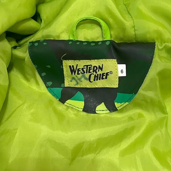 Western Chief Boys Hooded Dinasaur Pattern Raincoat Size 6 - Picture 2 of 4